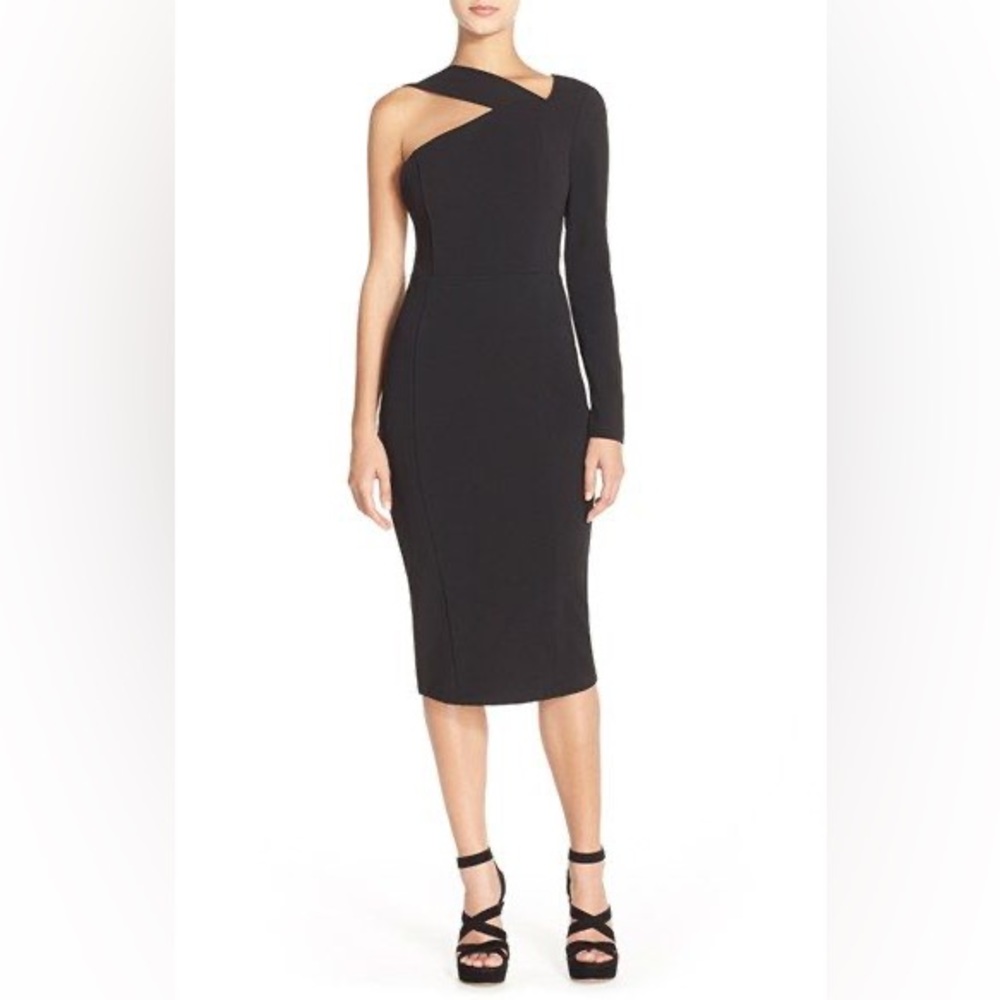 MISHA Collection Nairi One Shoulder Jersey Midi Dress